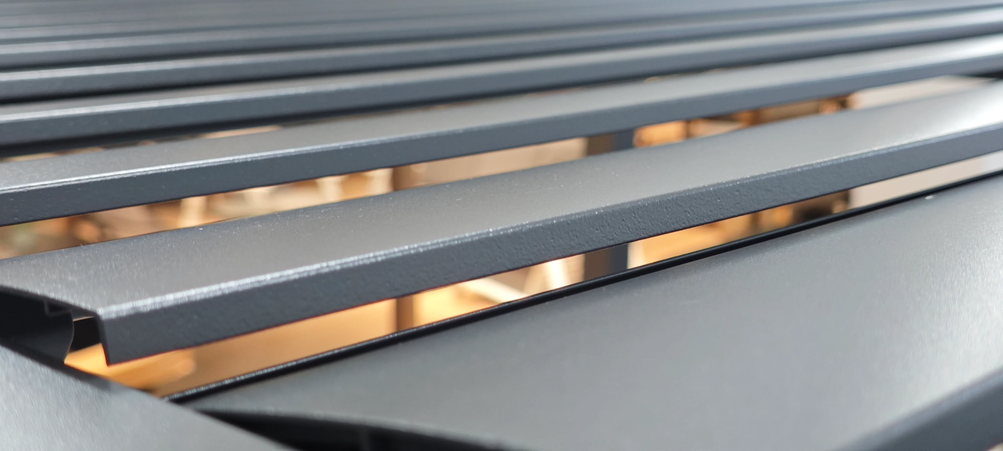 SplitZone™ 3×4m Grey Aluminium Pergola with LEDs, Mid-Beam Louvred Roof - Image 21