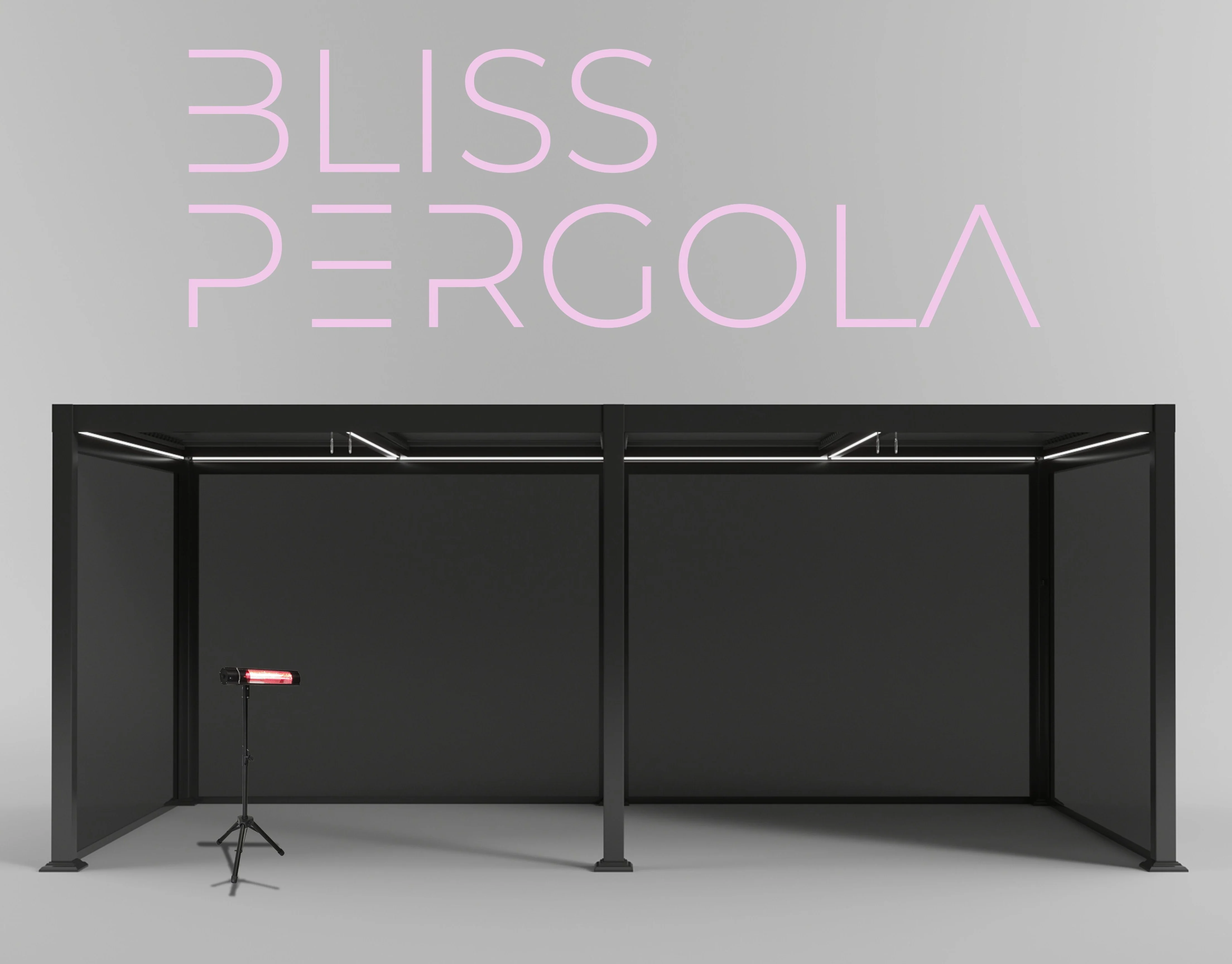 SplitZone™ 3×6m Grey Aluminium Pergola with LEDs, Mid-Beam Louvred Roof & Blinds - Image 8