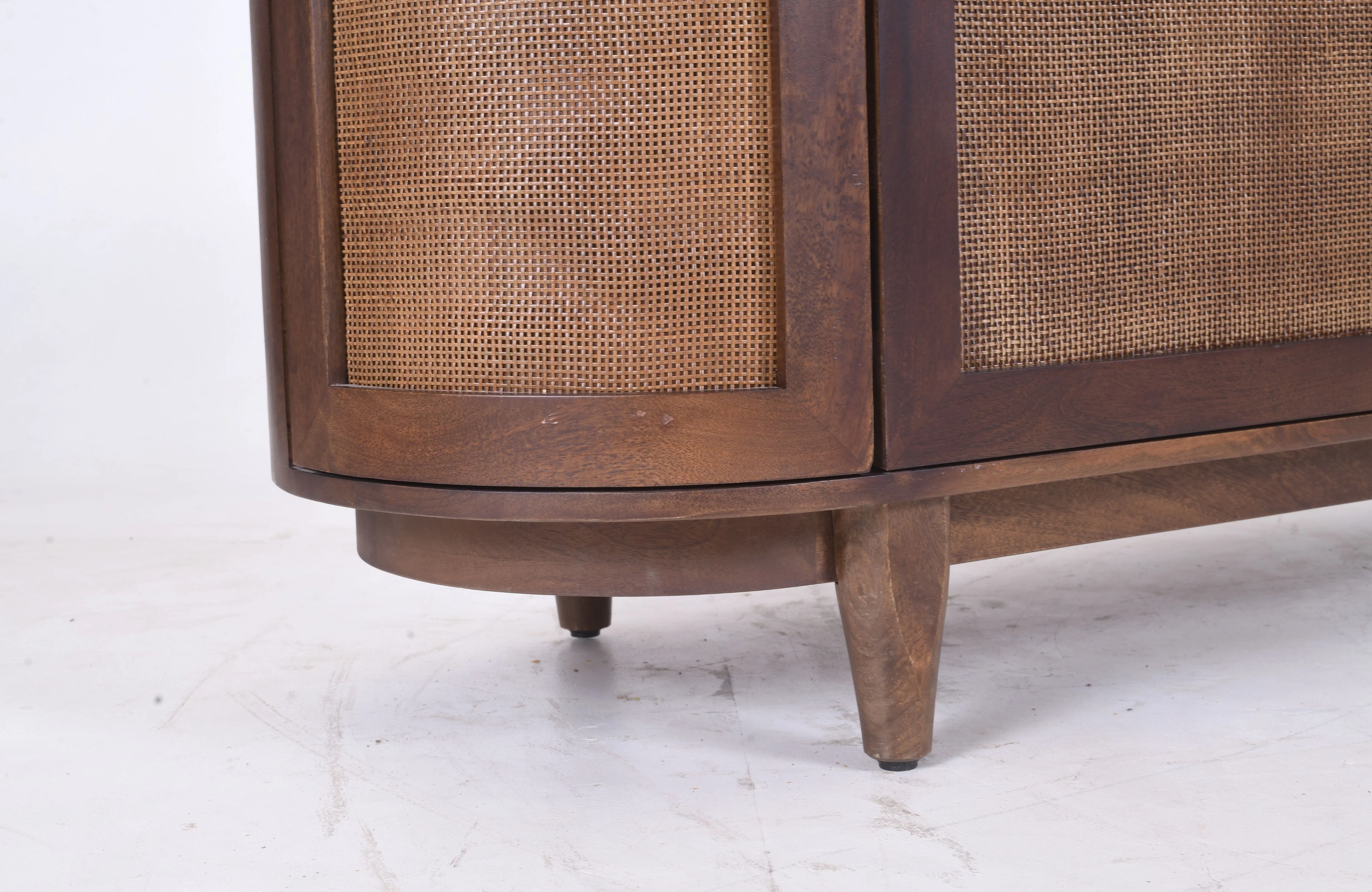 Bohemia Dark Walnut Mango Wood & Rattan Sideboard | 4 Rattan Doors | 172 cm - Image 4