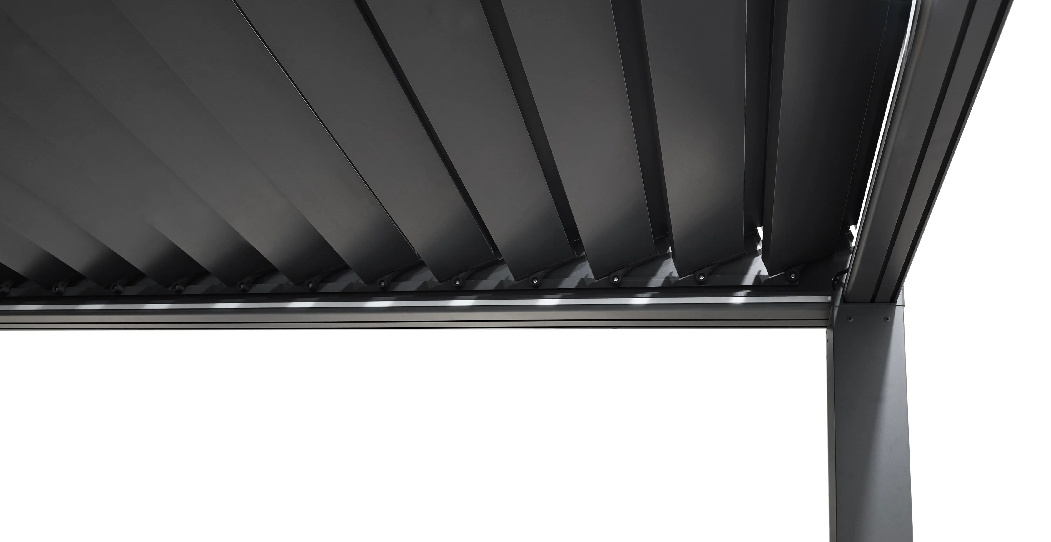 LuxShade™ 3×3m Aluminium Pergola with LEDs, Double-Layered Louvred Roof - Image 12
