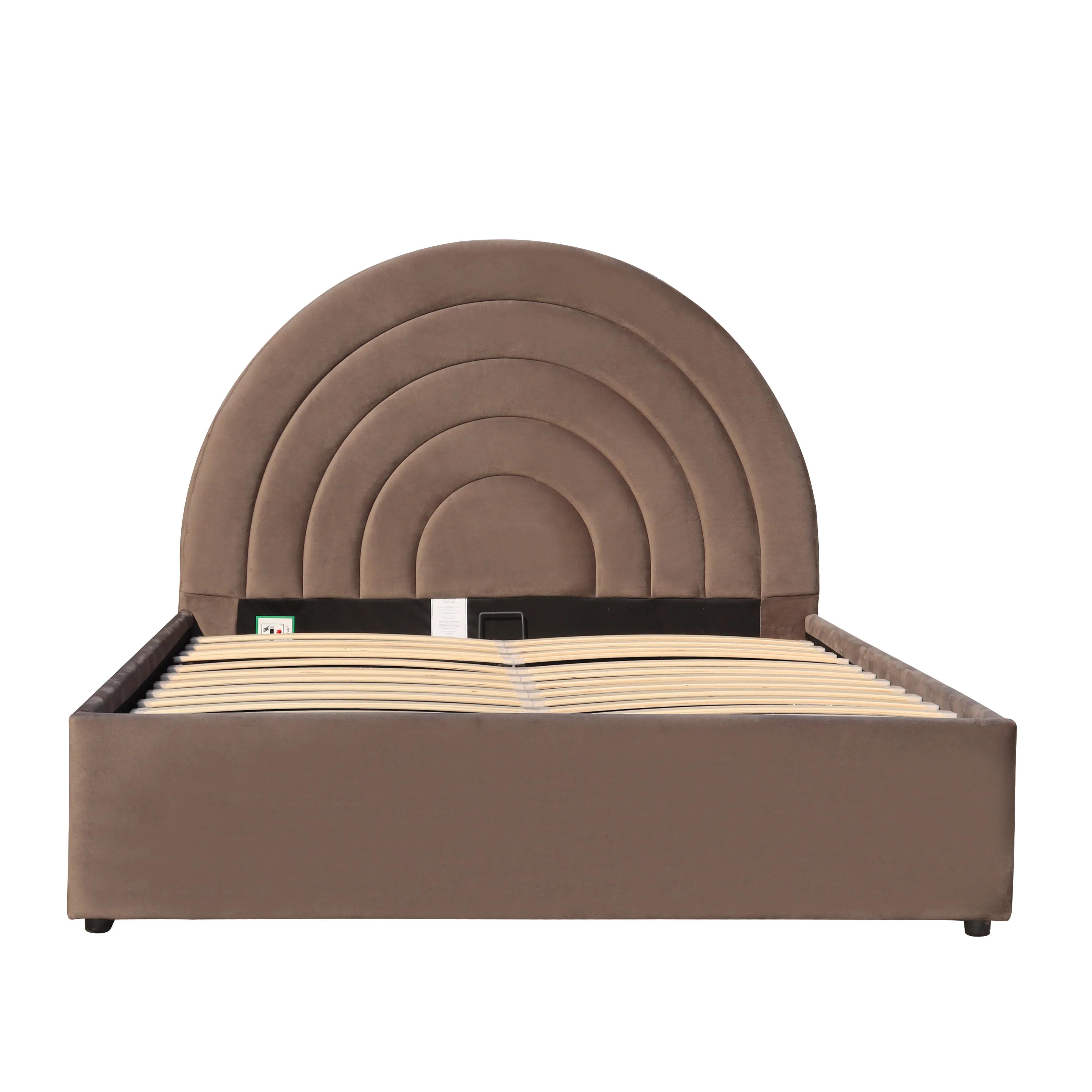 Emma Ottoman Storage Bed - Grey Plush Velvet - Size: 4ft 6" Double - Image 3
