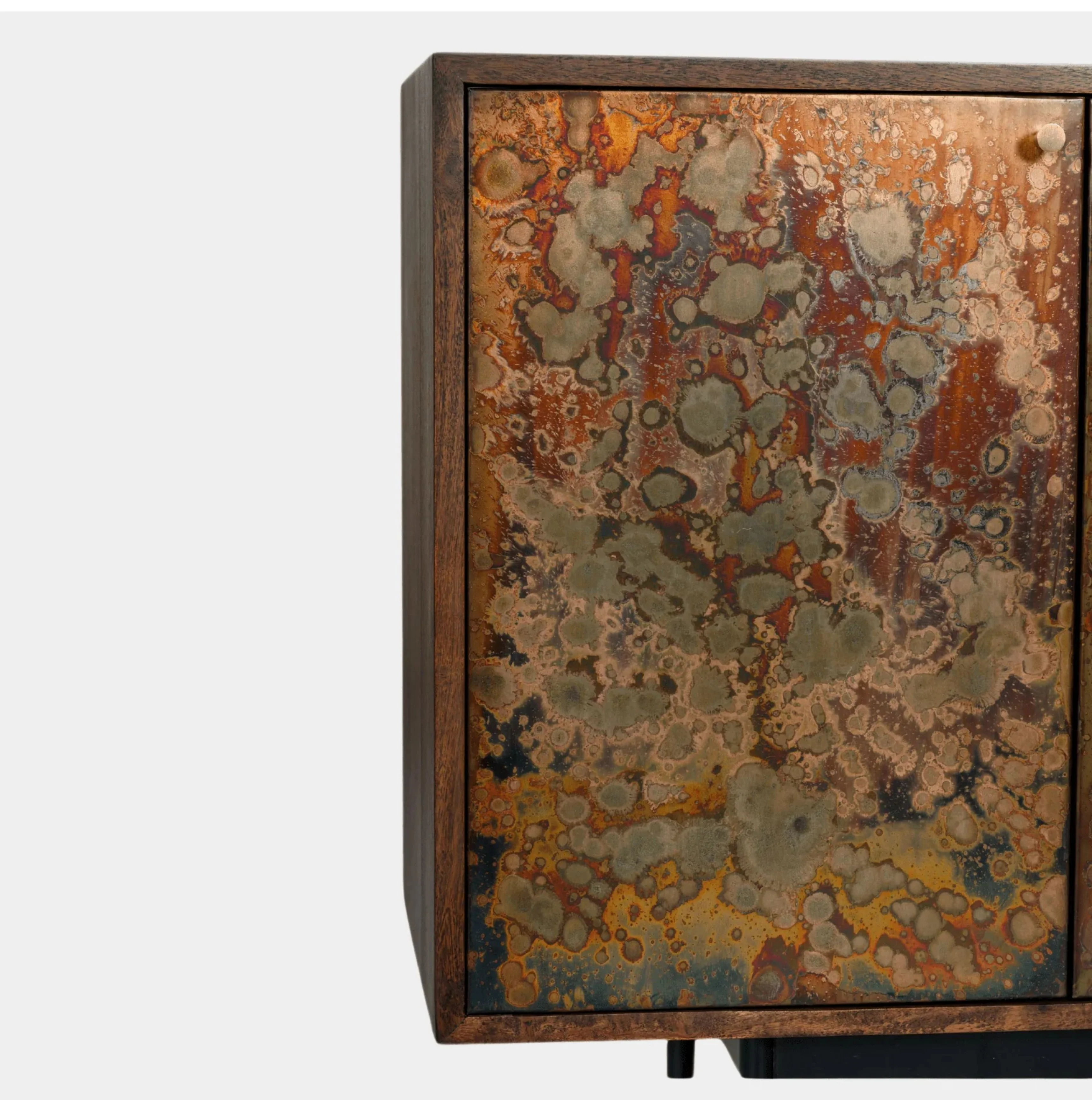 Handcrafted Reactive Patina Metal 4-Door Mango Wood Sideboard (180 cm) - Image 6