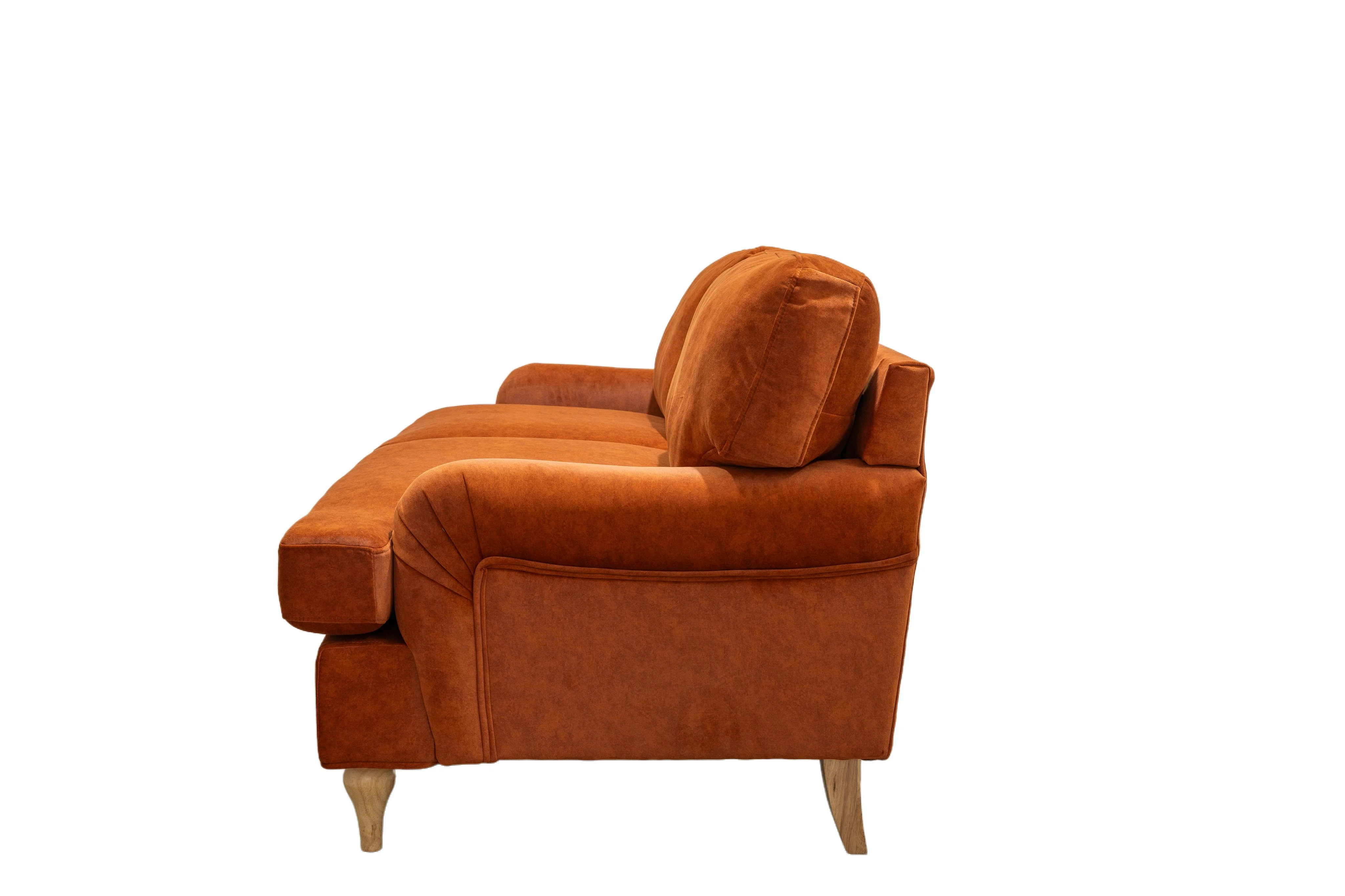 Hattie 3 Seater Sofa | Burnt Orange Plush Velvet - Image 5