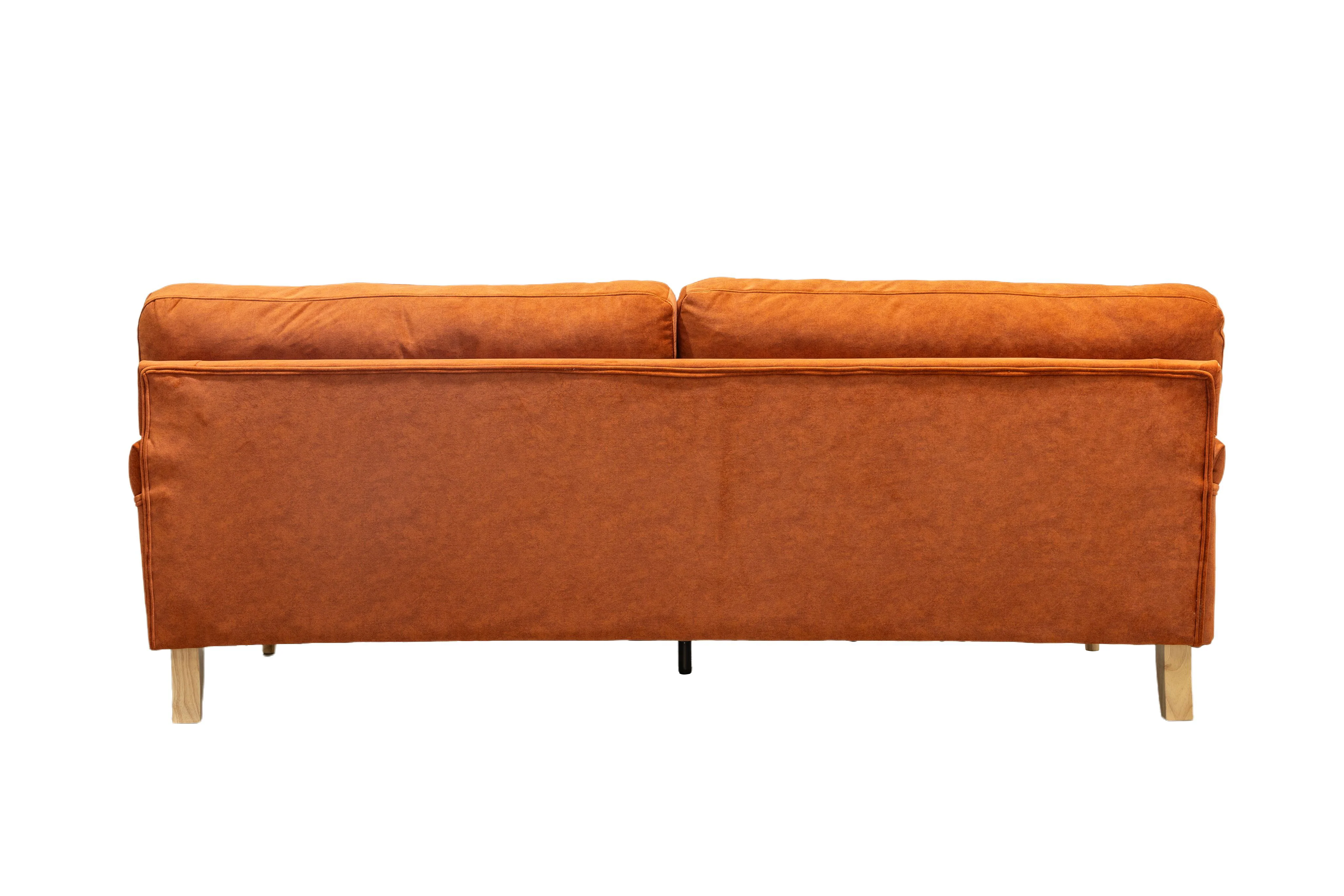 Hattie 3 Seater Sofa | Burnt Orange Plush Velvet - Image 6