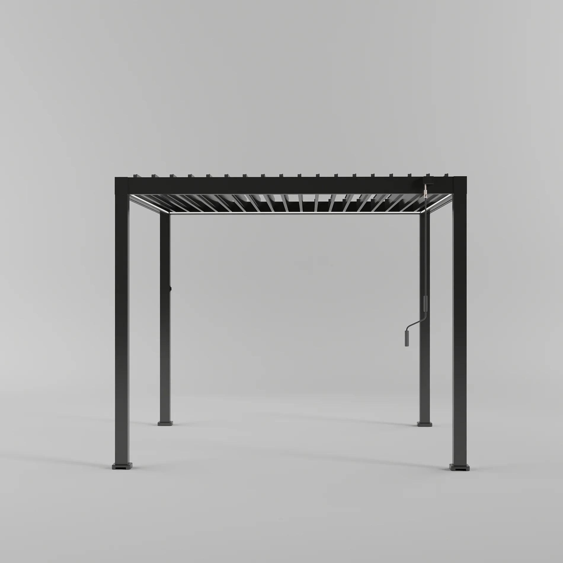 LuxShade™ 3×3m Aluminium Pergola with LEDs, Double-Layered Louvred Roof - Image 4