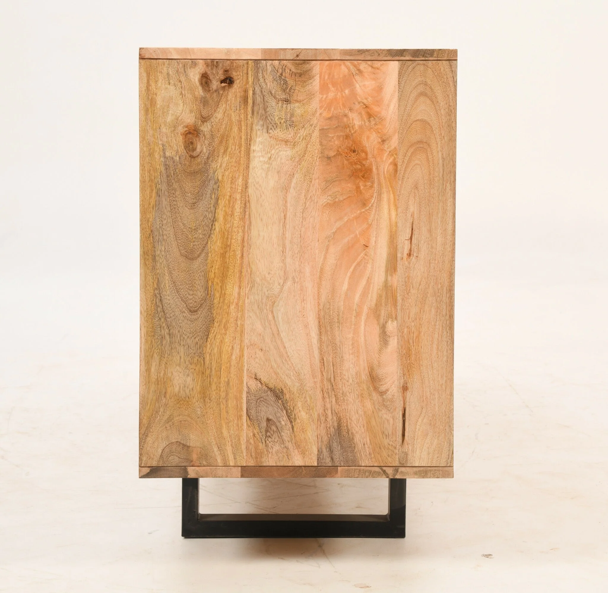 Herringbone 3 Drawer & 2 Door Solid Mango Wood Sideboard Cabinet - Image 9