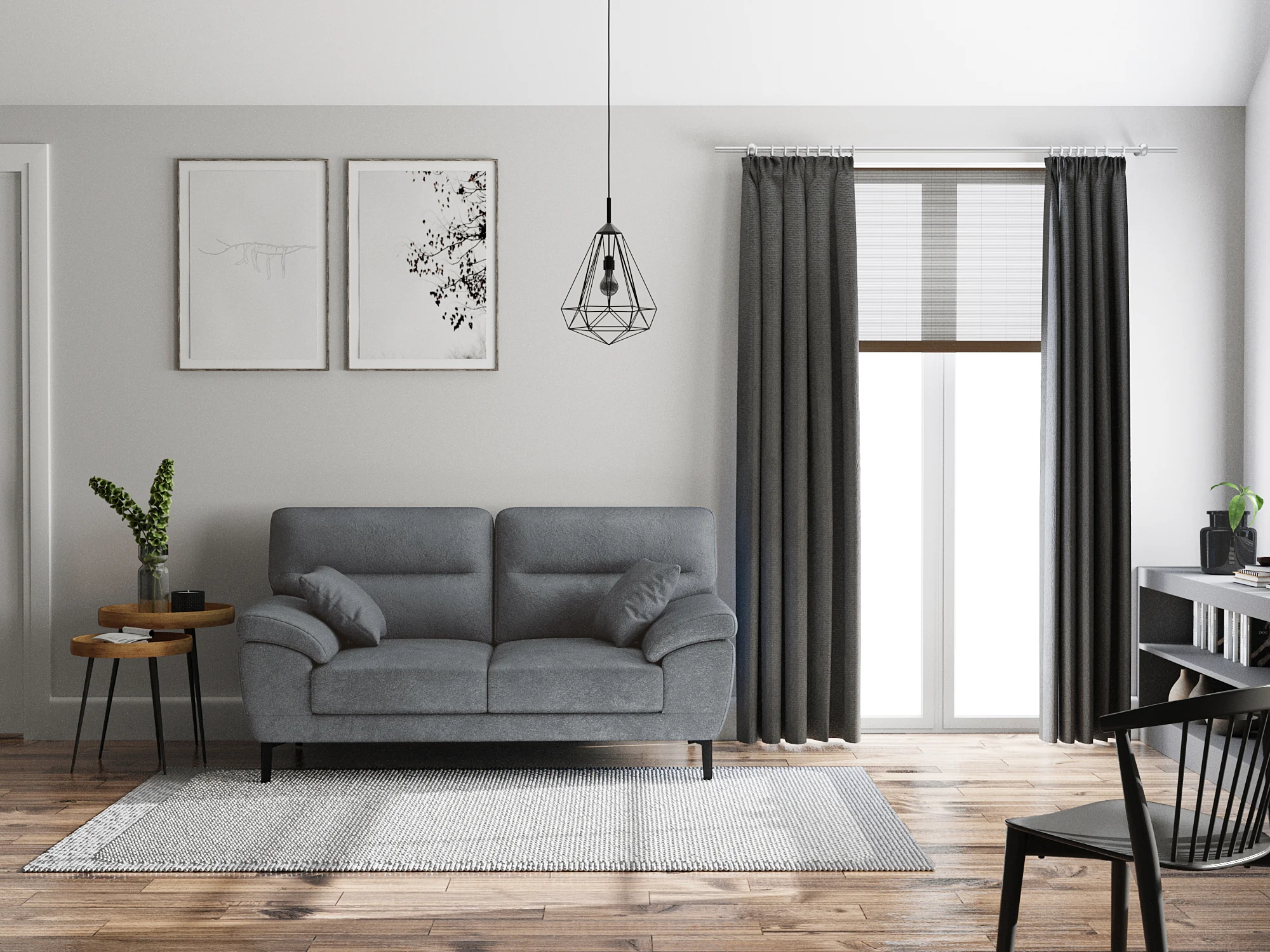 Jude 2 Seater Sofa | Light Grey Plush Velvet - Image 3