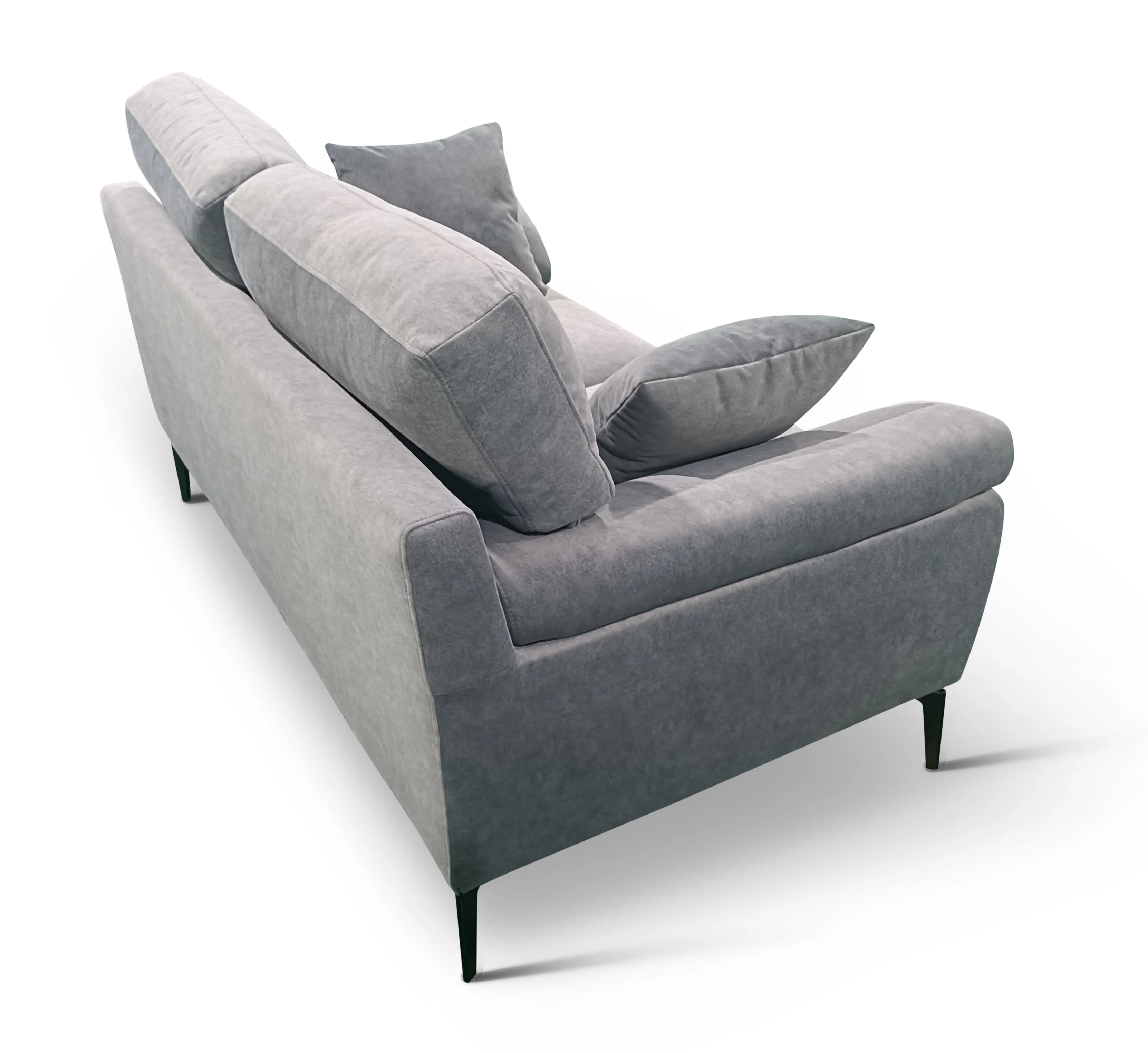Jude 2 Seater Sofa | Light Grey Plush Velvet - Image 5