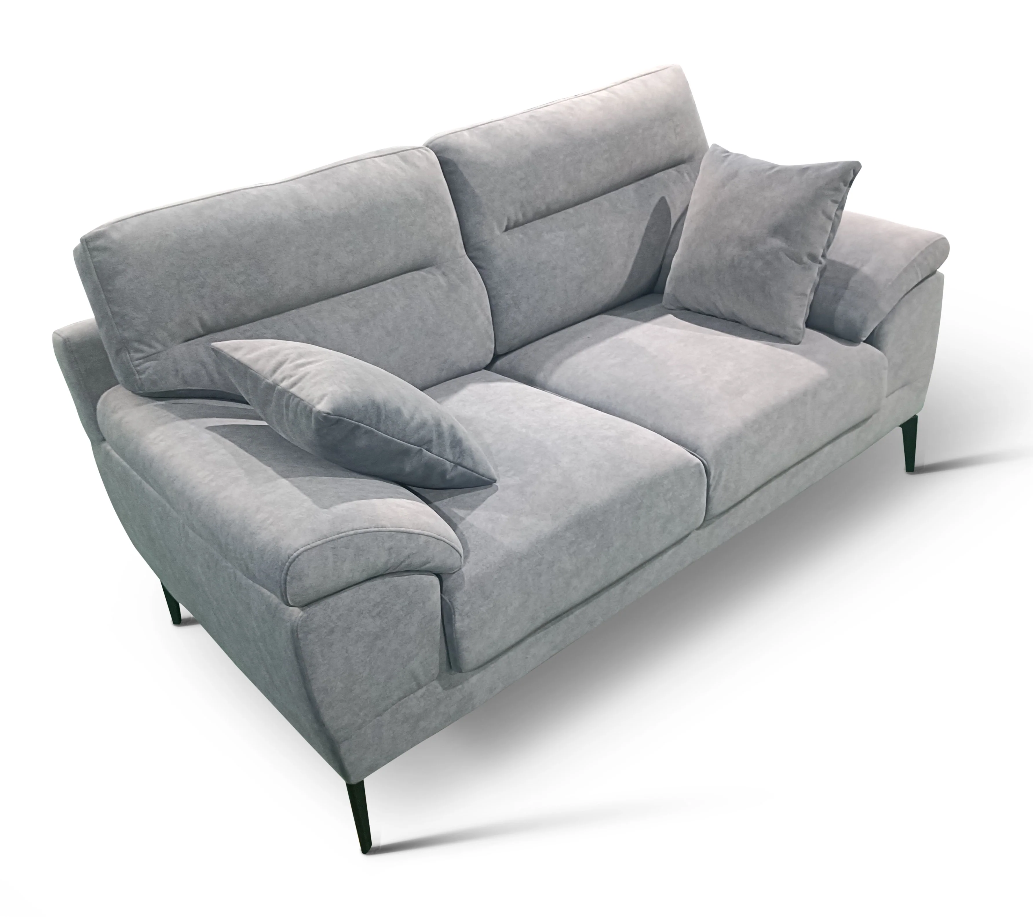 Jude 2 Seater Sofa | Light Grey Plush Velvet - Image 6