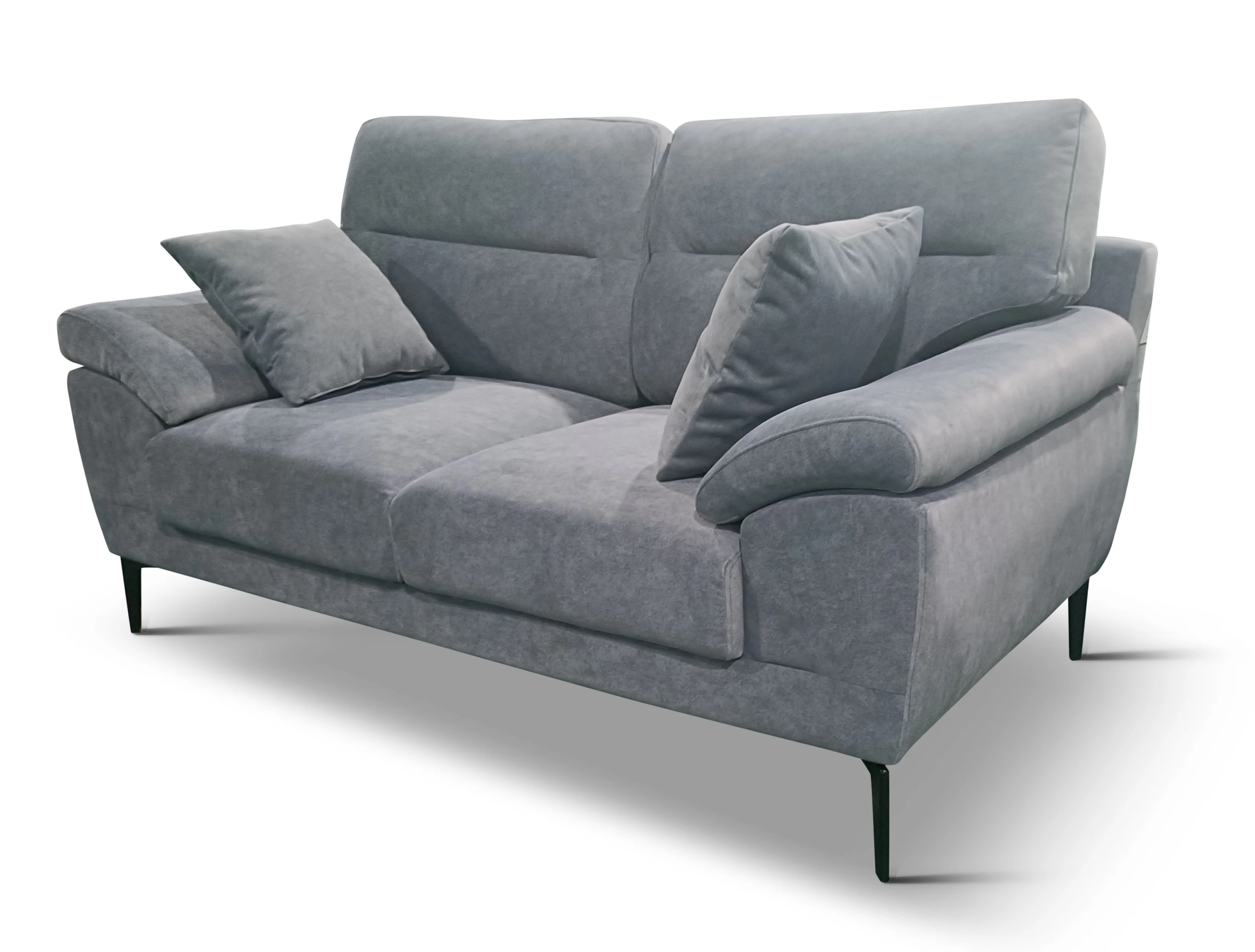 Jude 2 Seater Sofa | Light Grey Plush Velvet - Image 7