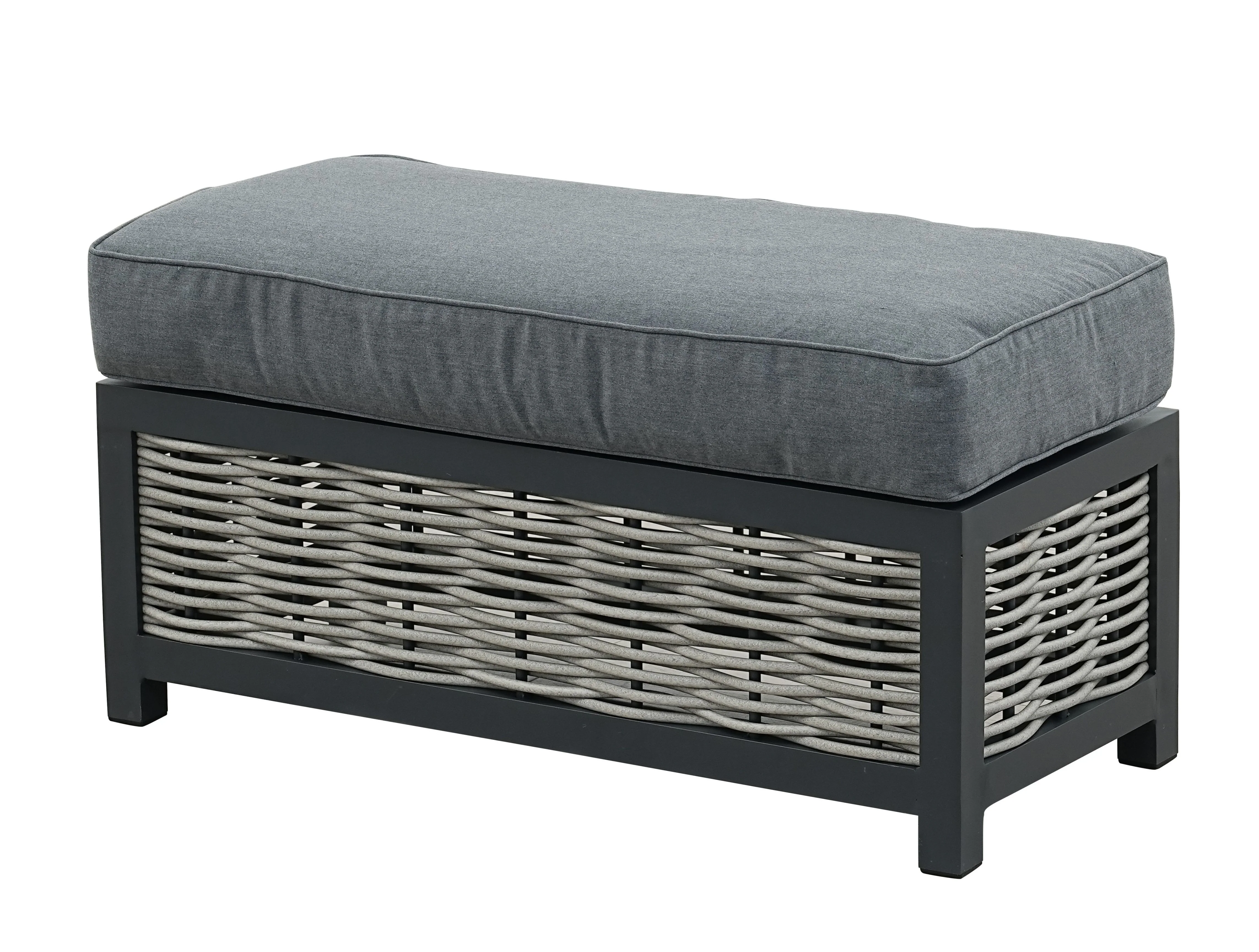 Lisbon Aluminium Corner Sofa, Chair, Bench & Rising Table Dining Set | Dark Grey - Image 10