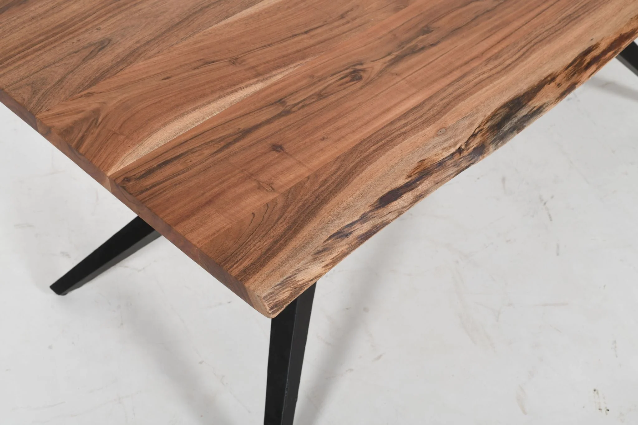 Live Edge Solid Acacia Wood Dining Table | Airloft Legs - 180cms - Image 4