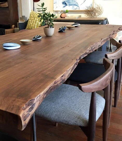 Live Edge Solid Acacia Wood Dining Table | Airloft Legs - 180cms - Image 5
