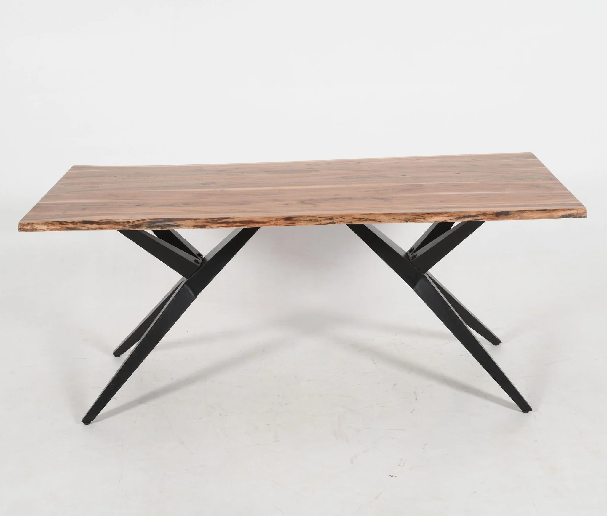 Live Edge Solid Acacia Wood Dining Table | Airloft Legs - 180cms - Image 7