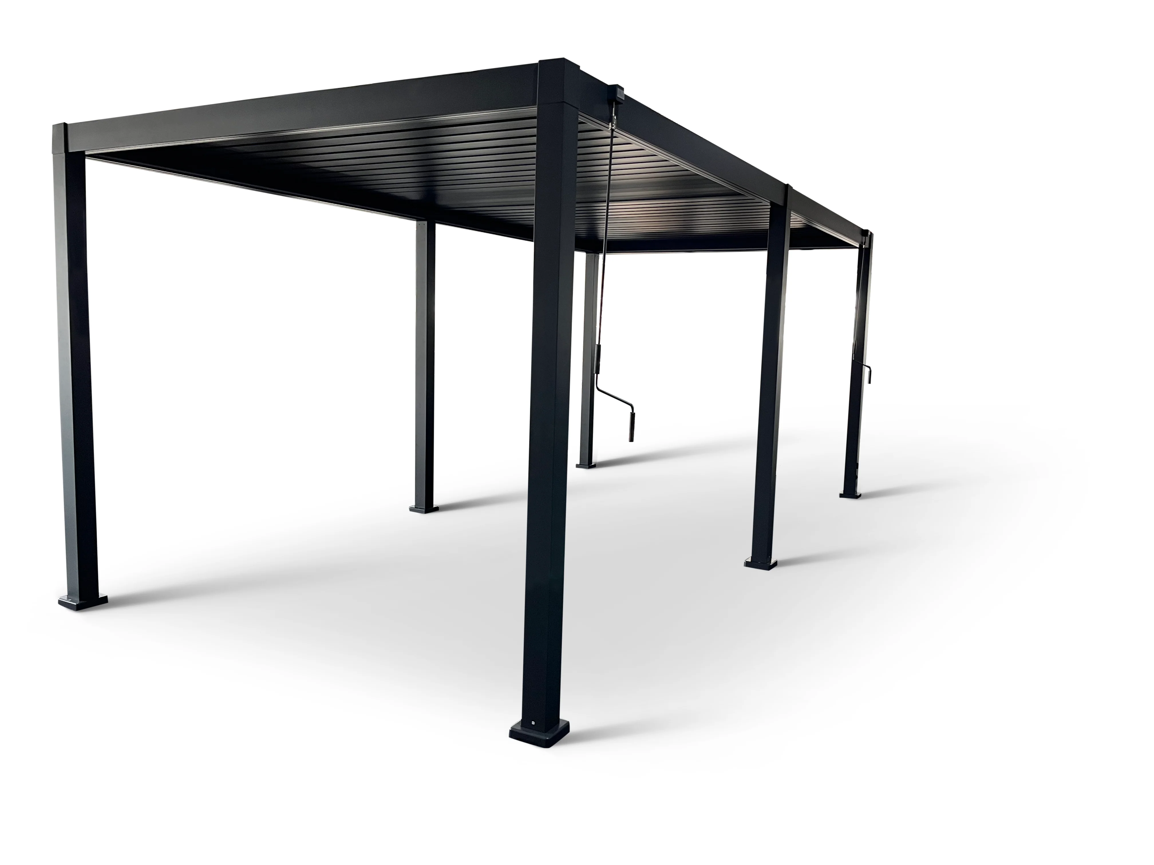 LuxShade™ 3×6m Aluminium Pergola with LEDs, Double-Layered Louvred Roof - Image 13