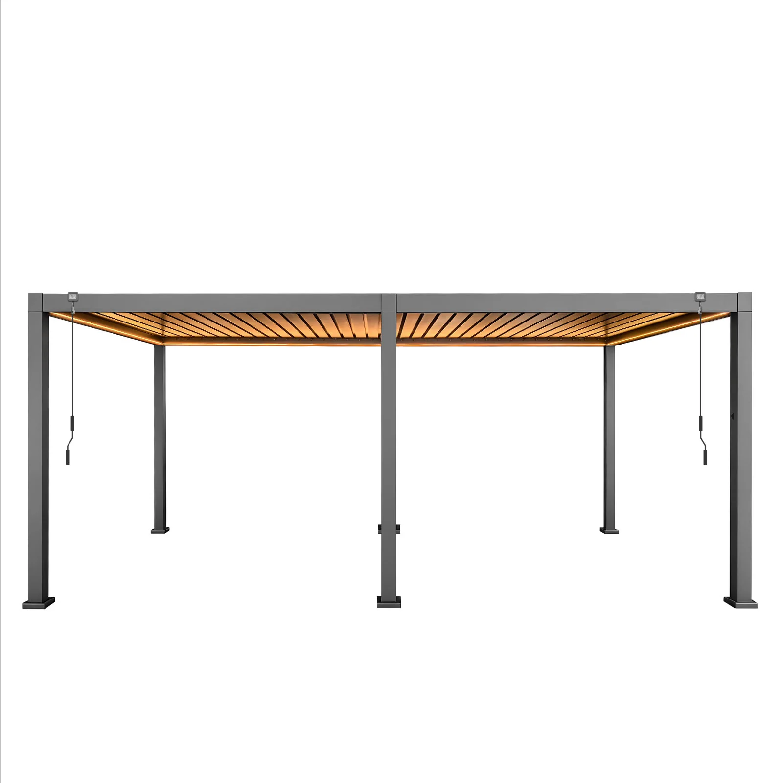 LuxShade™ 3×6m Aluminium Pergola with LEDs, Double-Layered Louvred Roof - Image 6