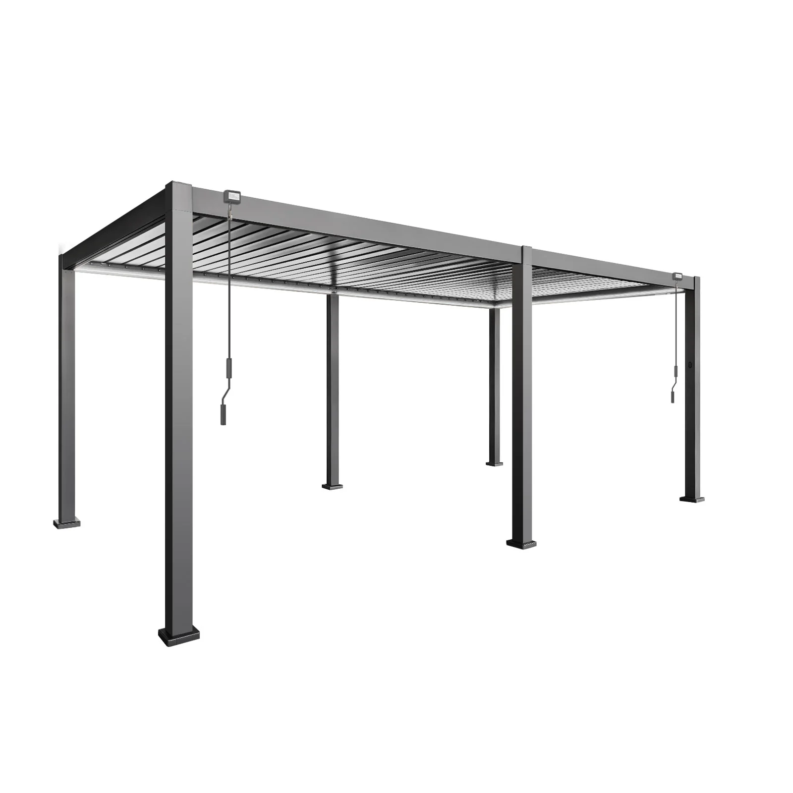 LuxShade™ 3×6m Aluminium Pergola with LEDs, Double-Layered Louvred Roof - Image 7