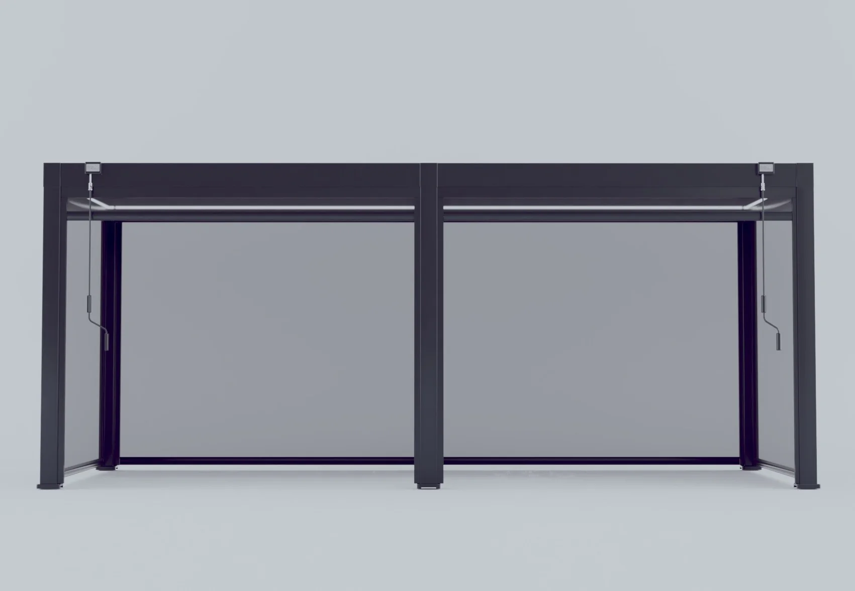 LuxShade™ 3×6m Aluminium Pergola with LEDs, Double-Layered Louvred Roof & Blinds - Image 8