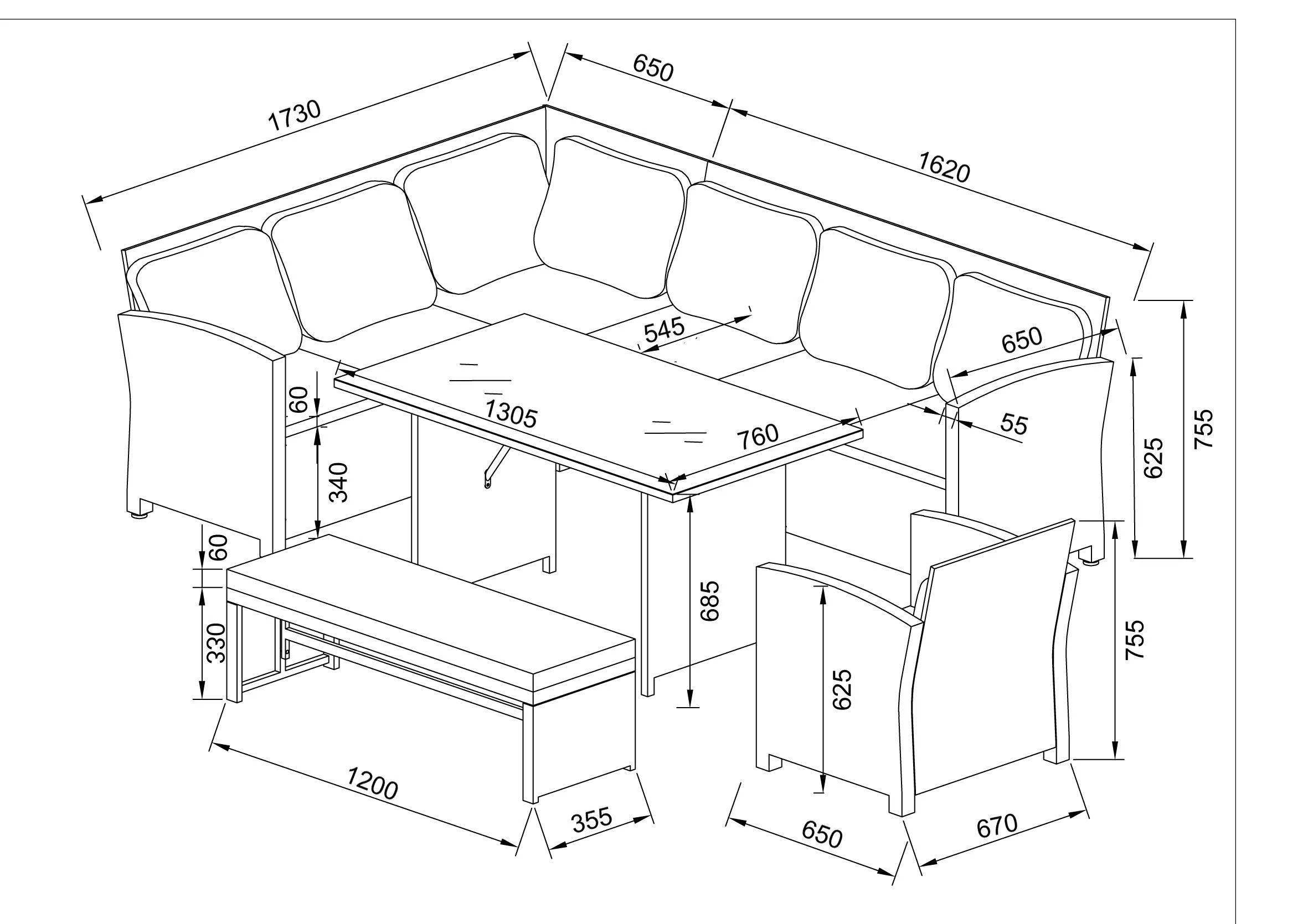 Miami Rattan Garden Furniture Set - Left Hand Corner Sofa | Mixed Grey / Light - Image 3