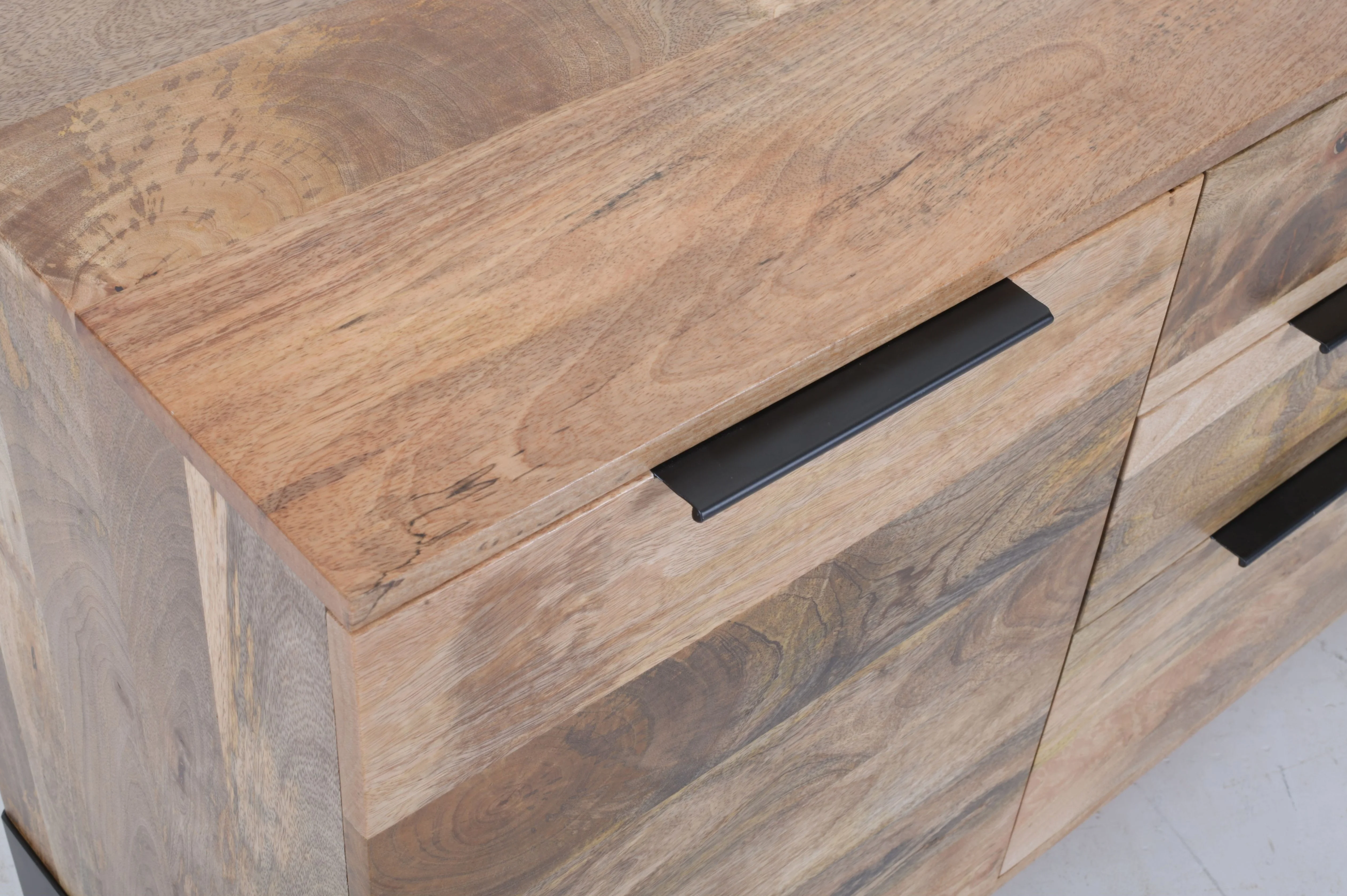Modern Handcrafted Mango Wood Sideboard – 2-Door, 3-Drawer Storage Cabinet 145 cm - Image 5