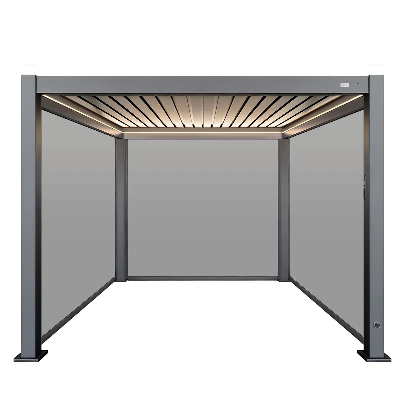 MotaShade™ 3×3m Motorised Aluminium Pergola – Double‑Layer Louvers, LEDs & 3 Windscreens - Image 5