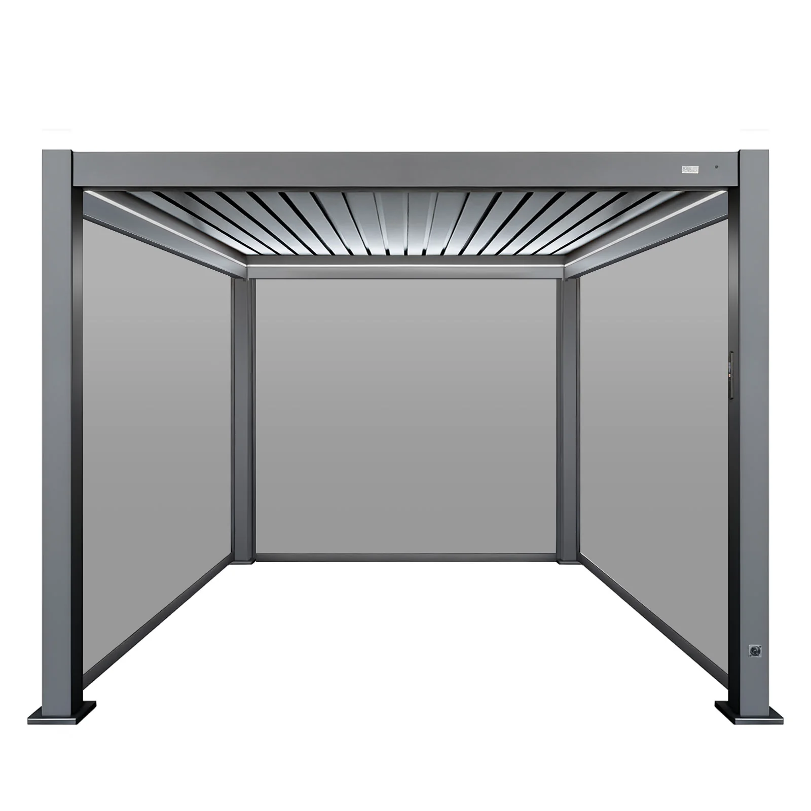 MotaShade™ 3×3m Motorised Aluminium Pergola – Double‑Layer Louvers, LEDs & 3 Windscreens - Image 7