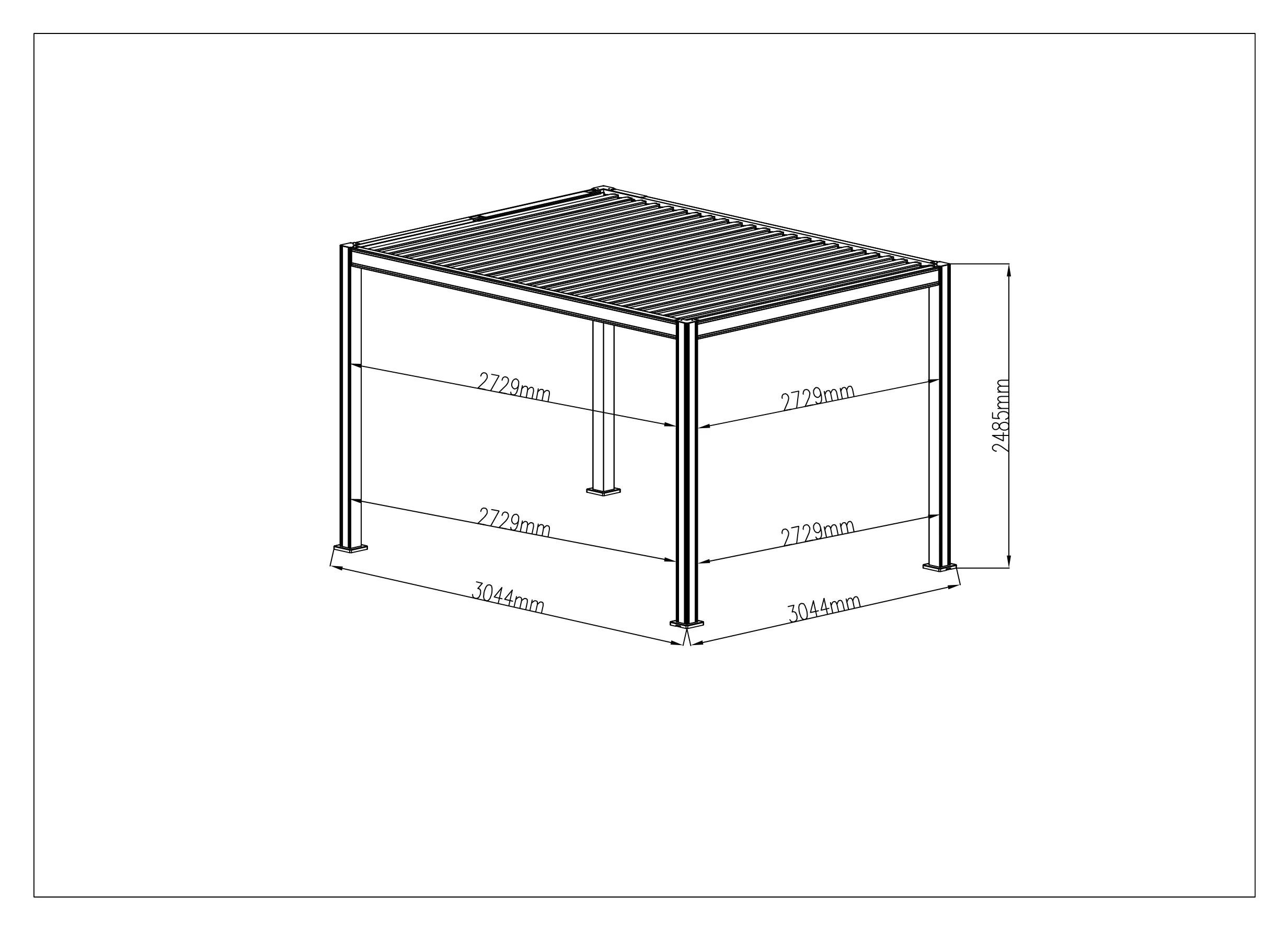MotaShade™ 3×3m Motorised Aluminium Pergola – Double‑Layer Louvers, LEDs & 3 Windscreens - Image 22