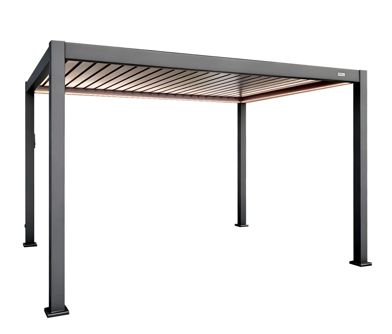 MotaShade™ 3×4m Motorised Aluminium Pergola – Double‑Layer Louvers, LED Lighting - Image 6