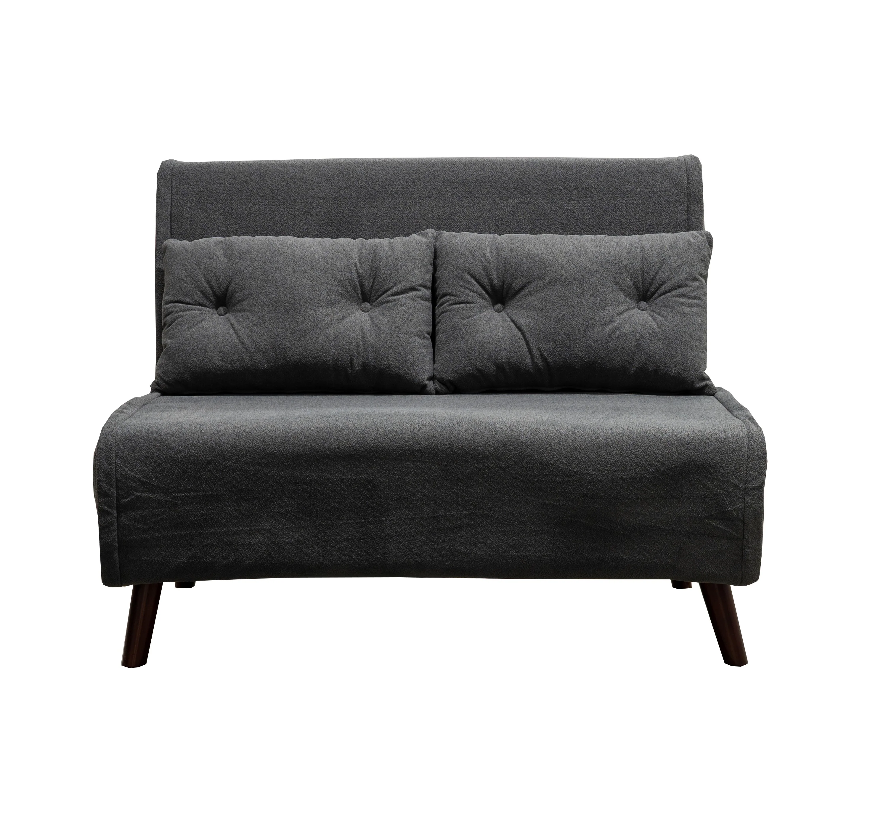 Pep 2 Seater Sofa Bed | Charcoal Bouclé "Teddy" Fabric 121 cm - Image 4