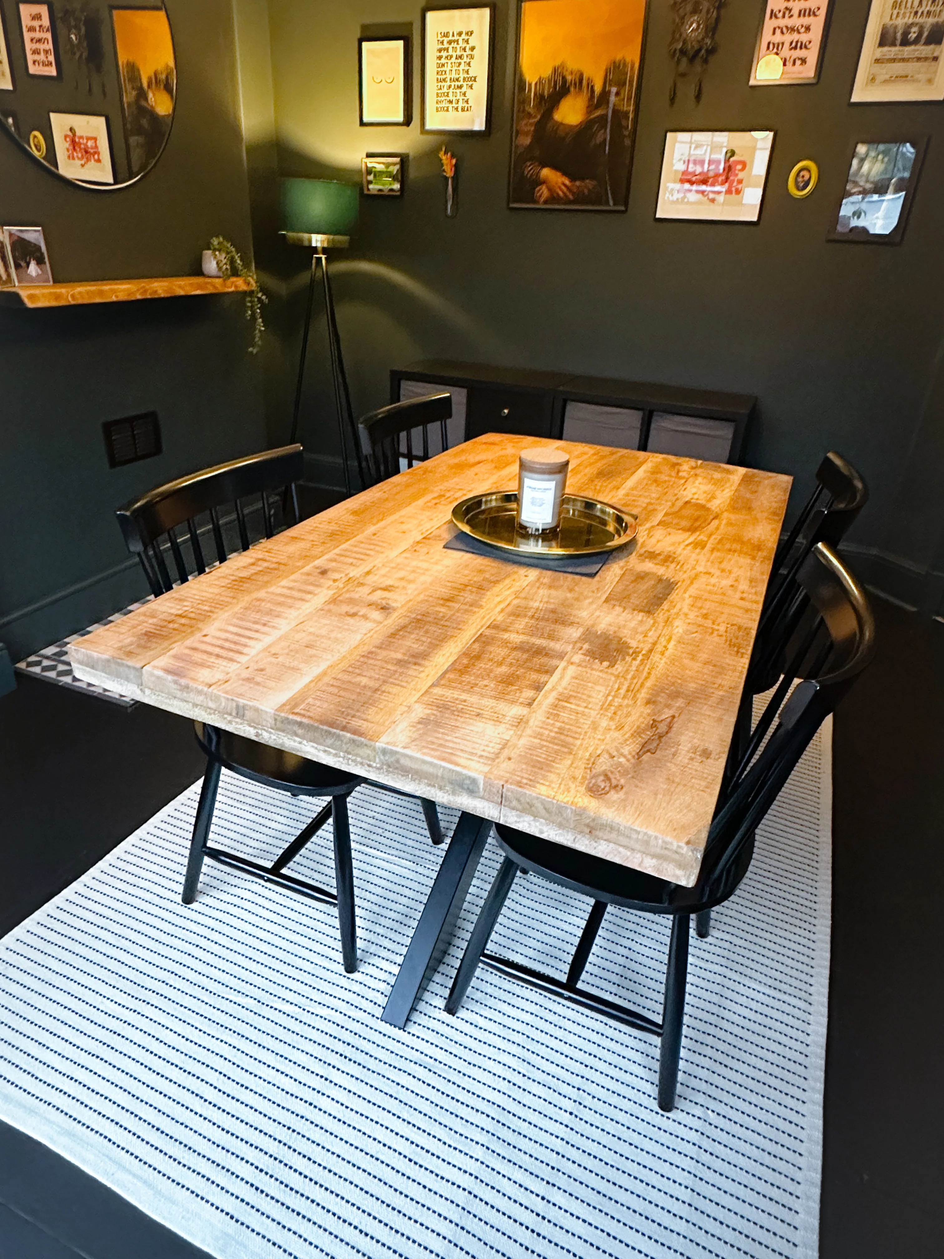 Industrial Solid Mango Wood Rectangle Dining Table 160cm – Black Iron X-Base - Image 9
