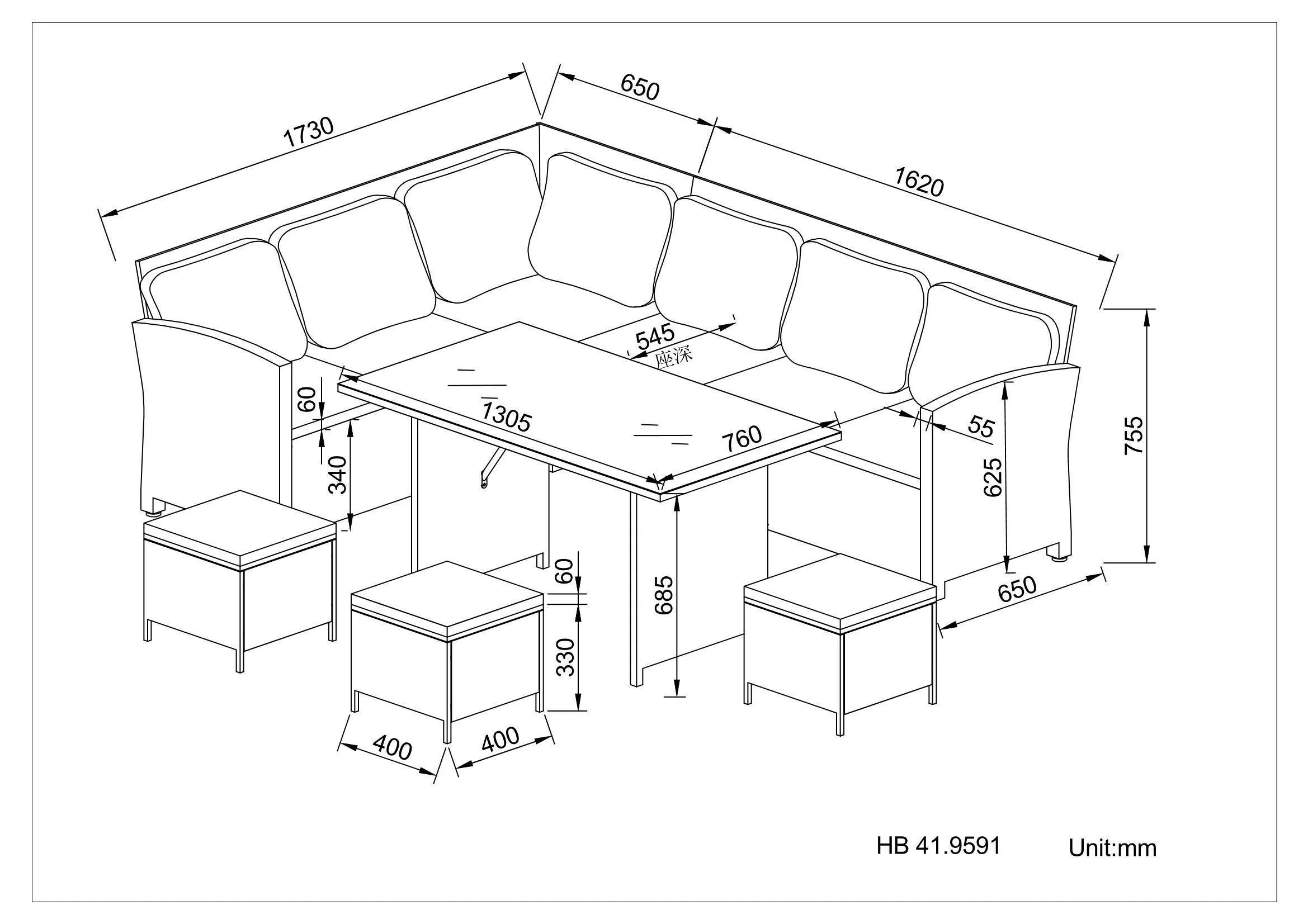 Roma Rattan Garden Furniture Set - Left Corner Sofa | Mixed Grey / Light - Image 4