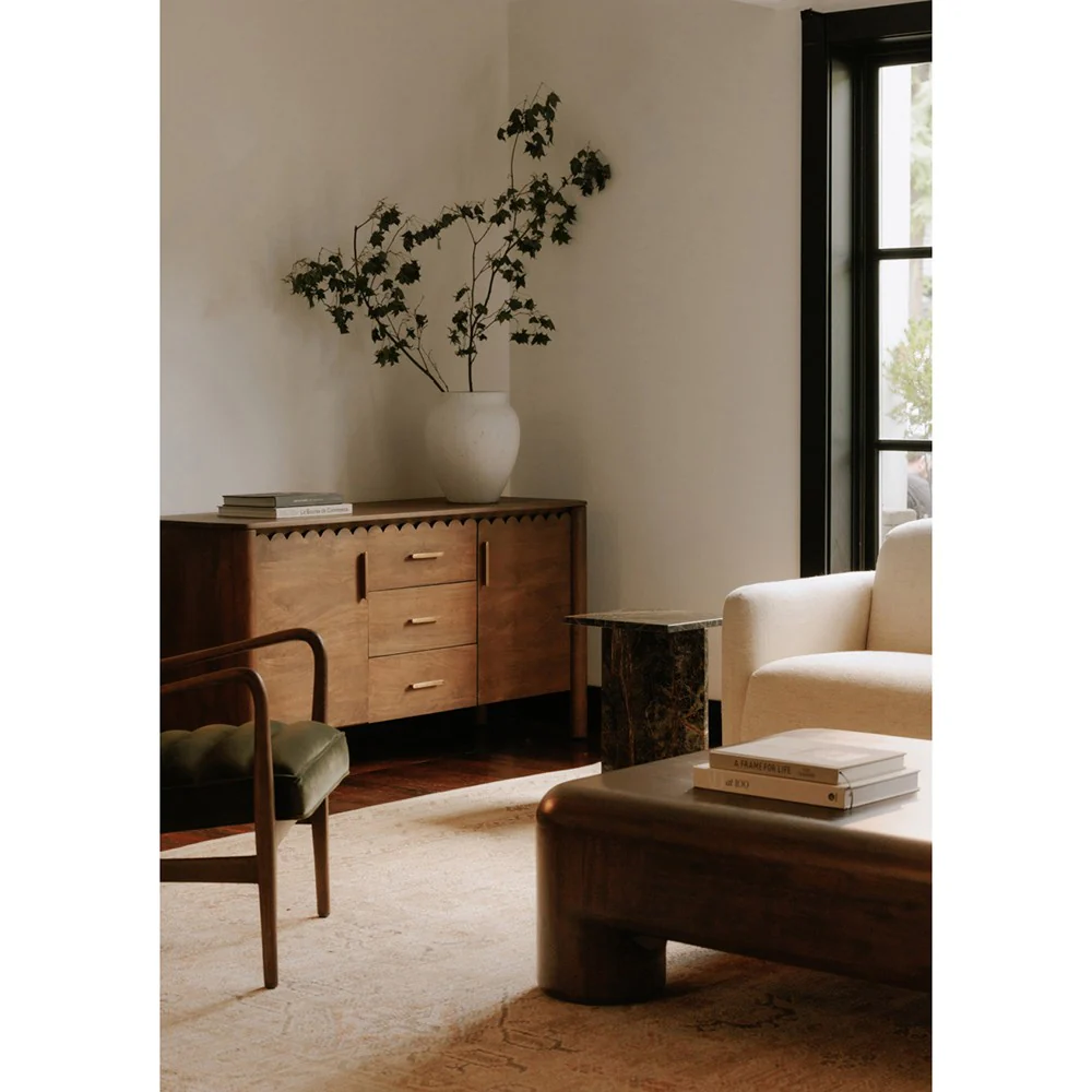 Savoy Solid Mango Wood Scalloped Sideboard – 2 Door, 3 Drawer (145 cm) - Image 10