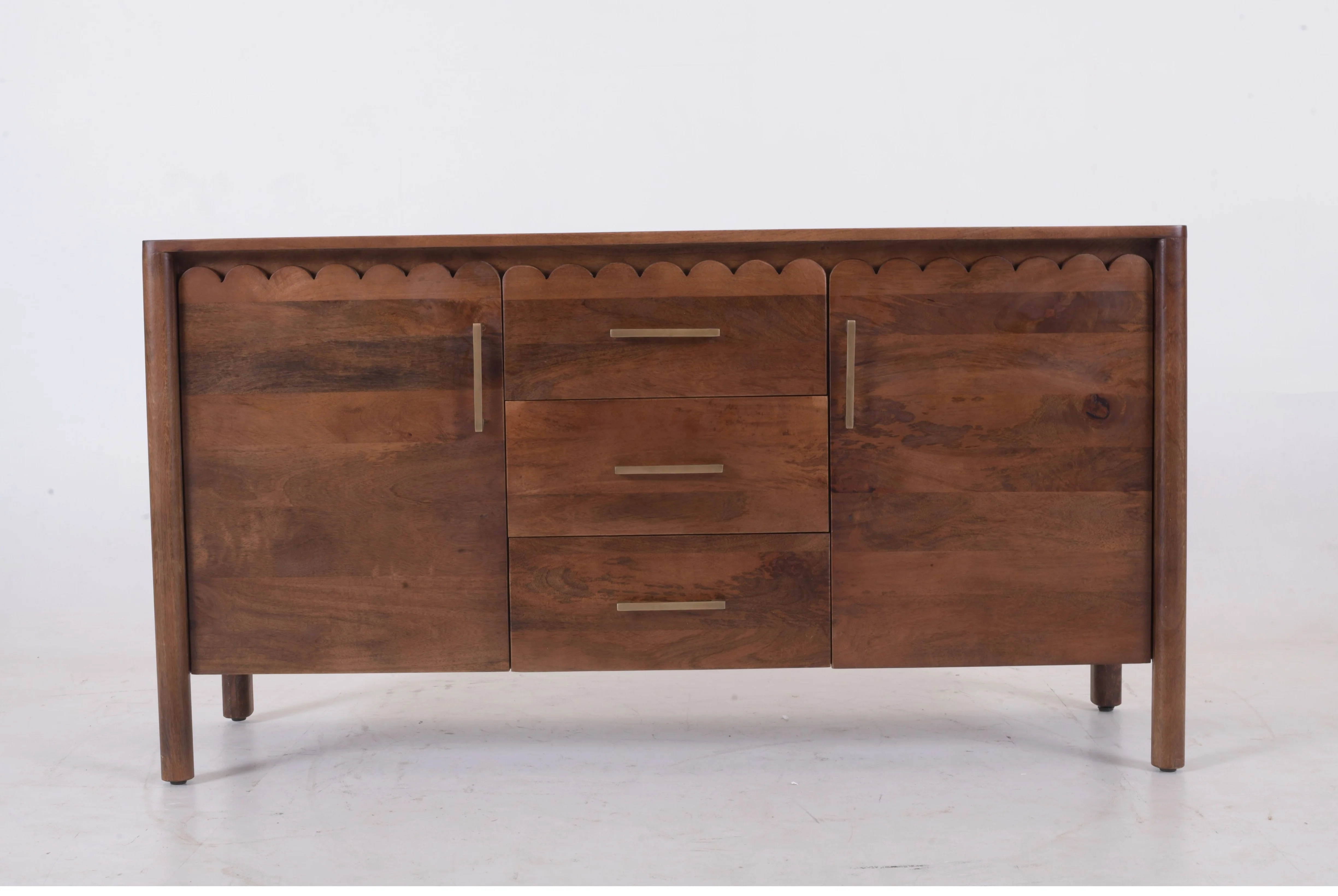 Savoy Solid Mango Wood Scalloped Sideboard – 2 Door, 3 Drawer (145 cm) - Image 5