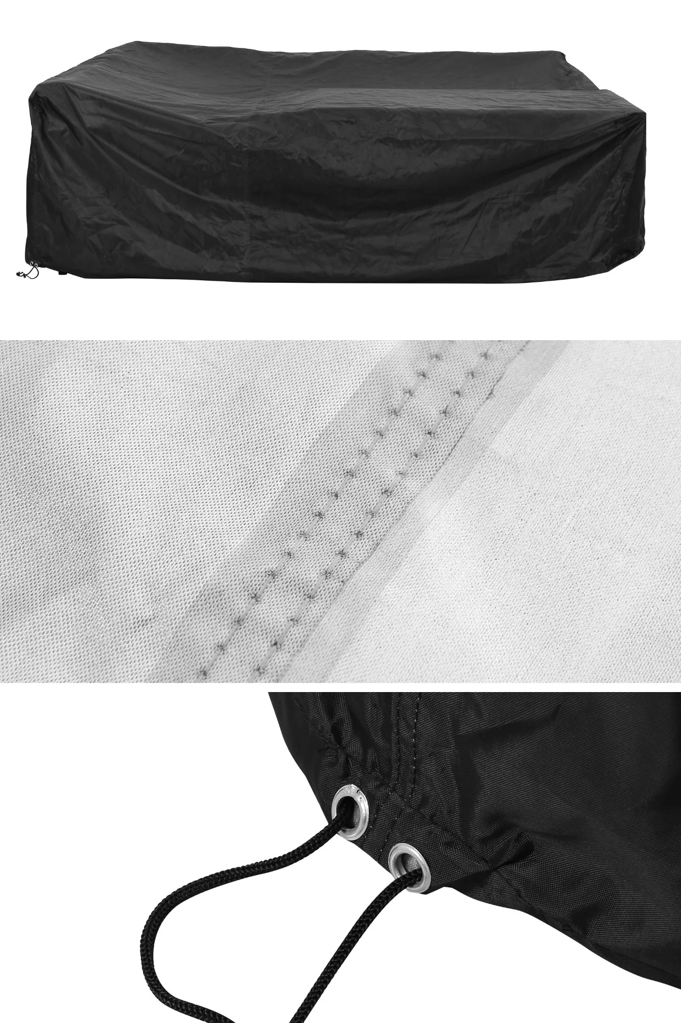 Waterproof Outdoor Rain Cover 290x200x80cm | Heavy-Duty 210D Oxford - Black - Image 5