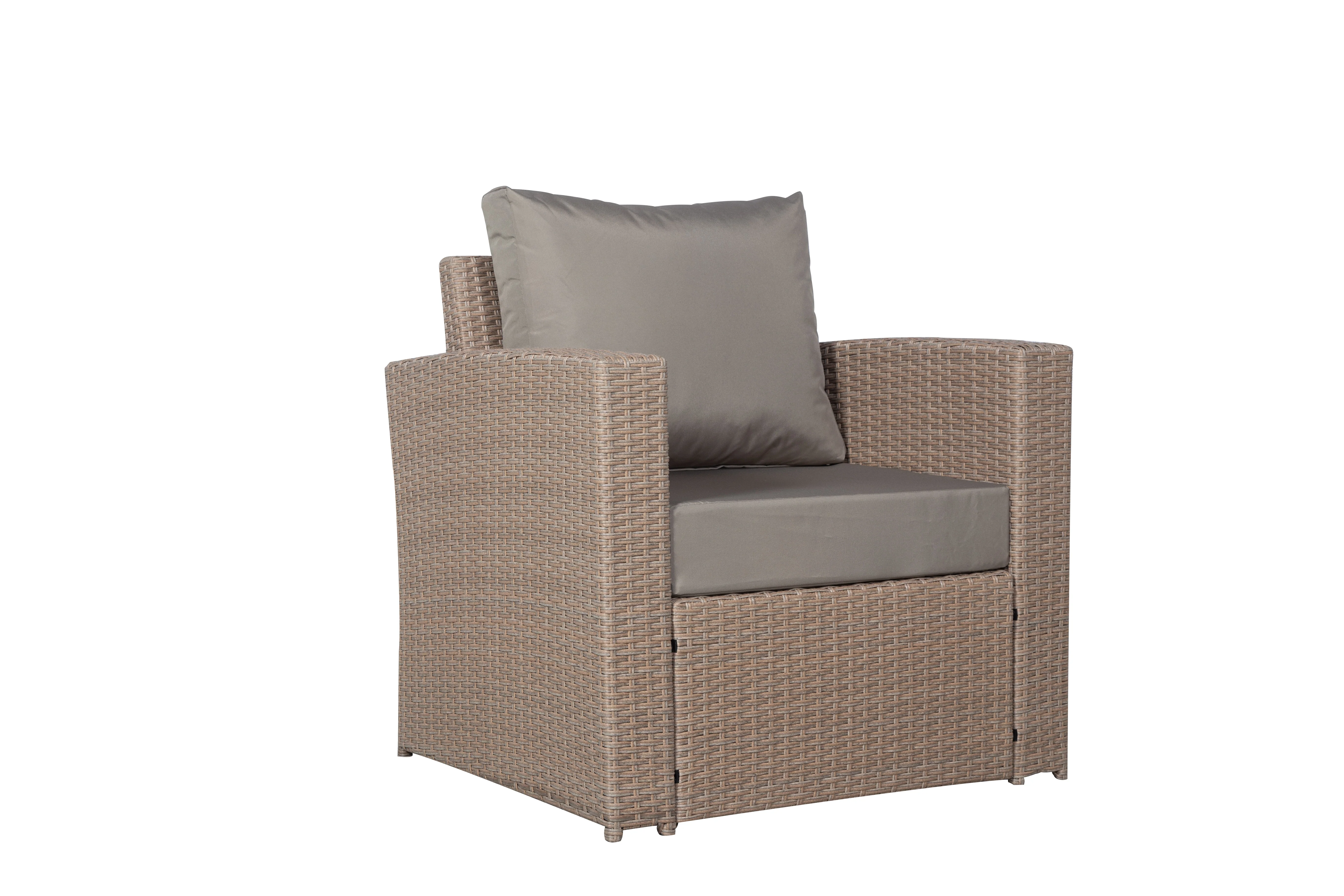 Zante Left Hand Rattan Corner Sofa Set with Adjustable Rising Table – Natural - Image 9
