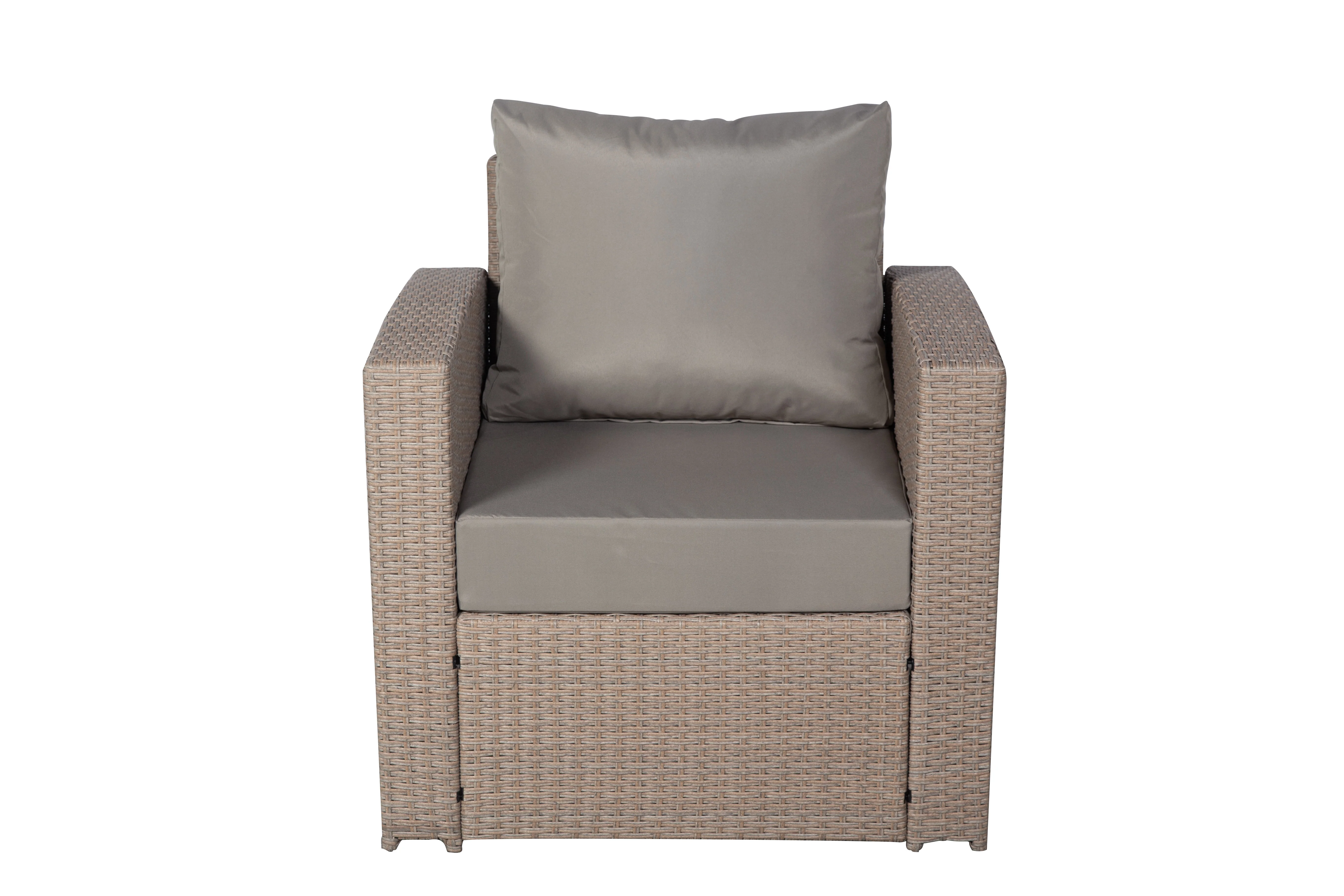 Zante Left Hand Rattan Corner Sofa Set with Adjustable Rising Table – Natural - Image 8